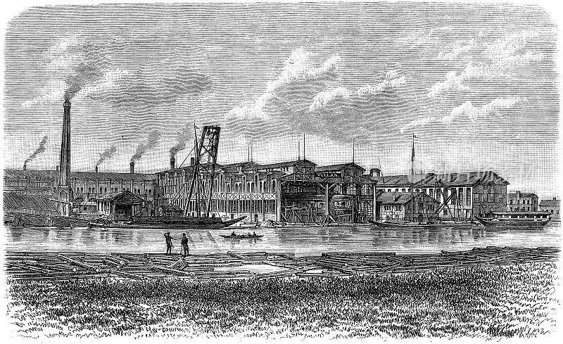 建于1851年的Vulcan Stettin造船厂建造了一些最著名的德国民船